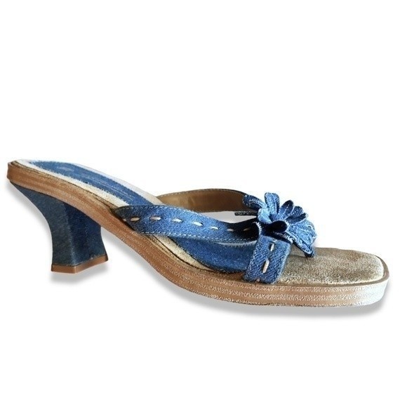 Expressions Shoes Y2k Vintage Size Blue Denim Sandals Expressions